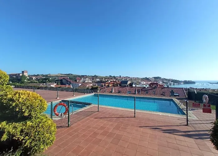 Terraza Y Piscina Con Vistas Espectaculares Al Mar Parking Cubierto Apartamento San Vicente De La Barquera